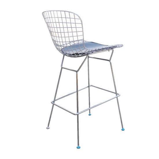 Fine Mod Imports Wire Counter Height Chair, Black