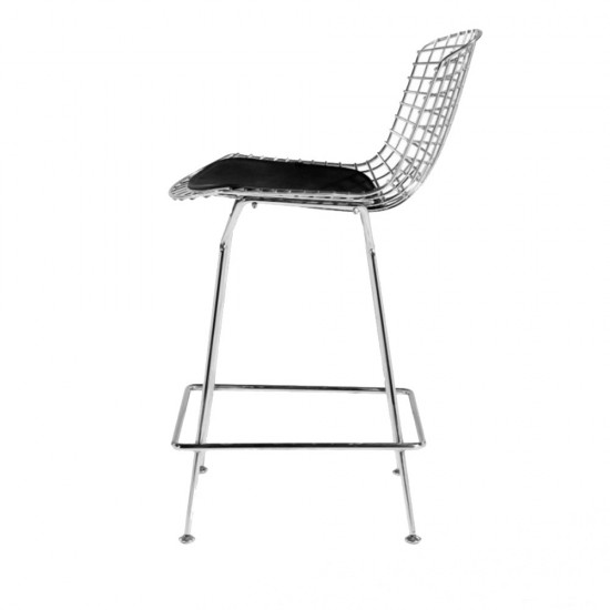 Fine Mod Imports Wire Counter Height Chair, Black