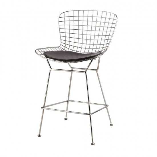 Fine Mod Imports Wire Counter Height Chair, Black