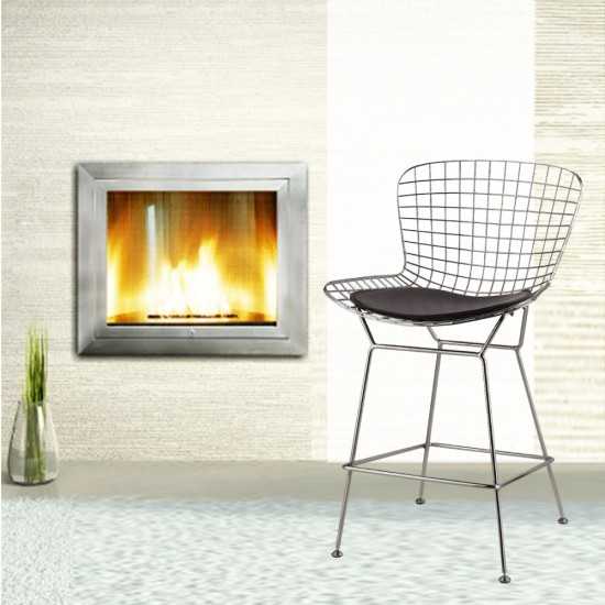Fine Mod Imports Wire Counter Height Chair, Black