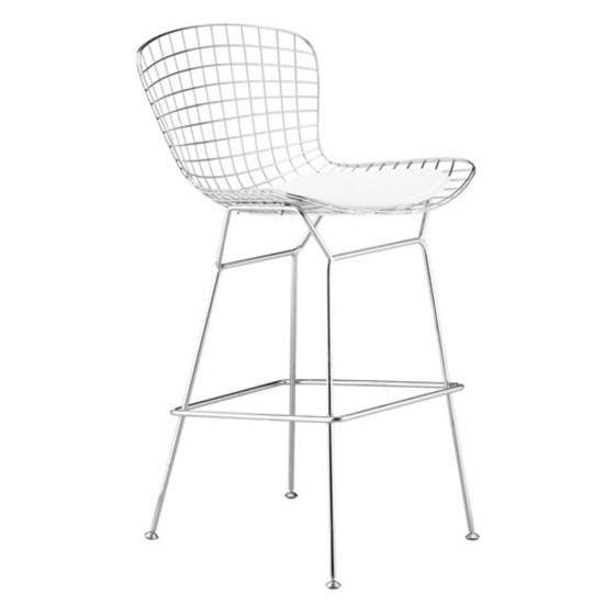 Fine Mod Imports Wire Counter Height Chair, White