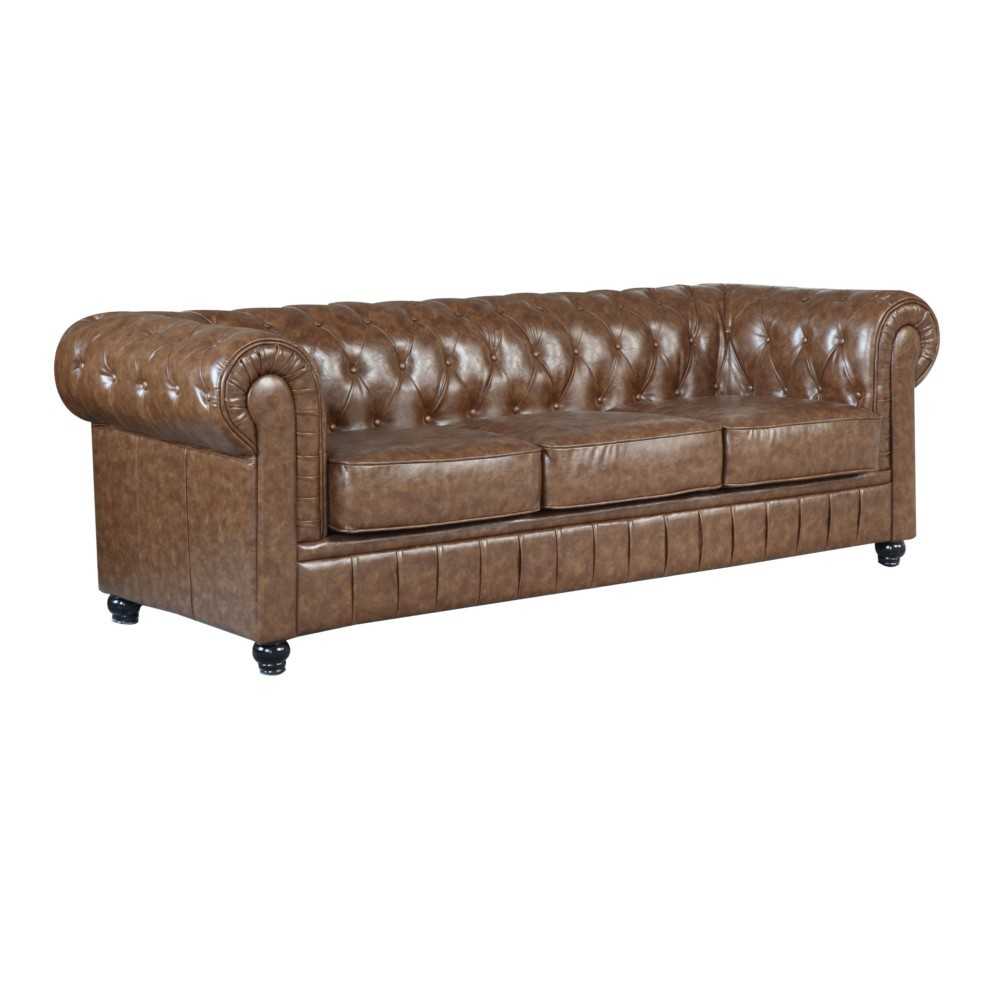 Fine Mod Imports Chestfield Sofa, Brown Fine Mod Imports Chestfield Sofa, Brown