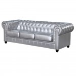 Fine Mod Imports Chestfield Sofa, Silver