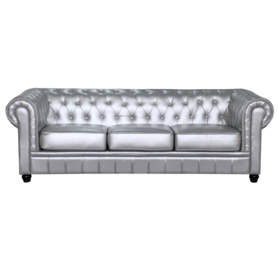 Fine Mod Imports Chestfield Sofa, Silver