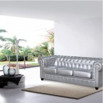 Fine Mod Imports Chestfield Sofa, Silver