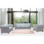 Fine Mod Imports Chestfield Sofa, Silver