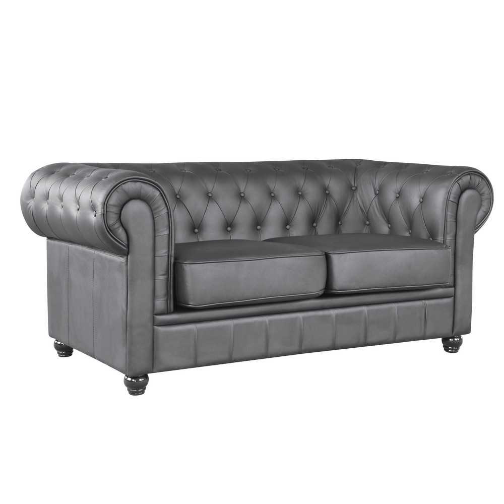 Fine Mod Imports Chestfield Loveseat, Black Fine Mod Imports Chestfield Loveseat, Black