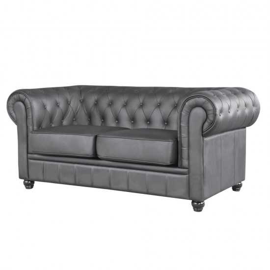 Fine Mod Imports Chestfield Loveseat, Black