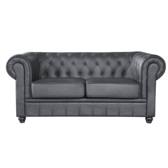 Fine Mod Imports Chestfield Loveseat, Black
