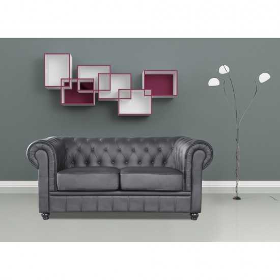 Fine Mod Imports Chestfield Loveseat, Black