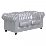 Fine Mod Imports Chestfield Loveseat, Silver