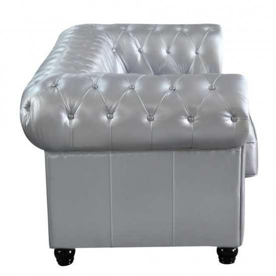 Fine Mod Imports Chestfield Loveseat, Silver