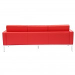 Fine Mod Imports Button Sofa in Leather, Red