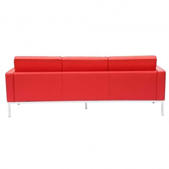 Fine Mod Imports Button Sofa in Leather, Red