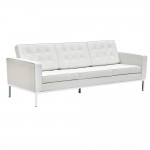 Fine Mod Imports Button Sofa in Leather, White