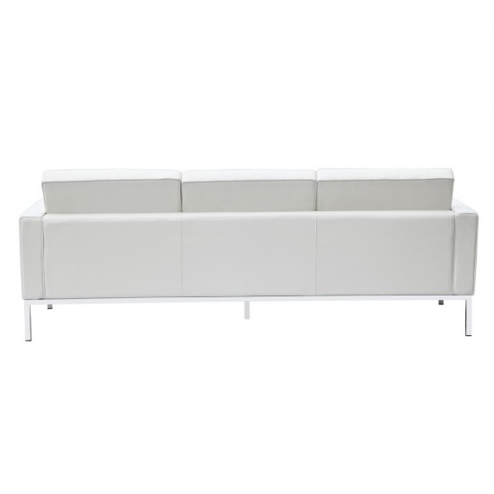 Fine Mod Imports Button Sofa in Leather, White