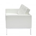 Fine Mod Imports Button Sofa in Leather, White