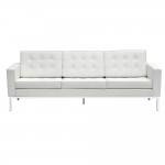Fine Mod Imports Button Sofa in Leather, White