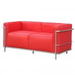 Fine Mod Imports Grand Lc3 Loveseat, Red