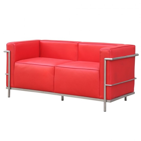 Fine Mod Imports Grand Lc3 Loveseat, Red