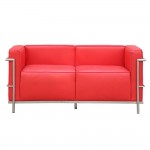Fine Mod Imports Grand Lc3 Loveseat, Red