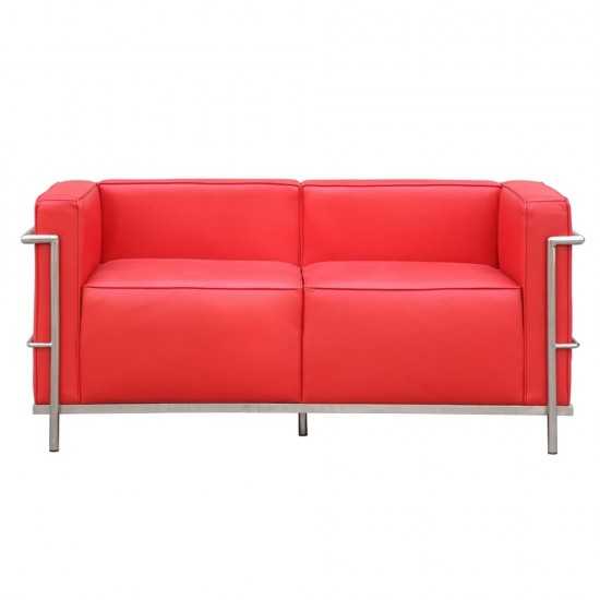 Fine Mod Imports Grand Lc3 Loveseat, Red