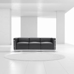 Fine Mod Imports Grand Lc3 Sofa, Black