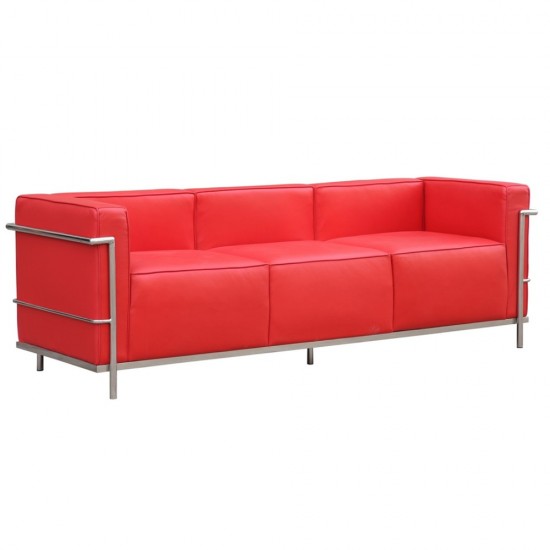 Fine Mod Imports Grand Lc3 Sofa, Red