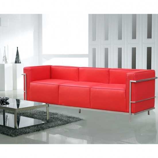 Fine Mod Imports Grand Lc3 Sofa, Red