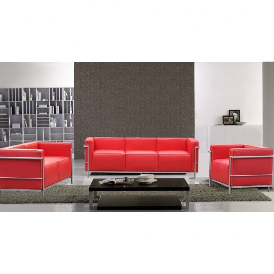 Fine Mod Imports Grand Lc3 Sofa, Red