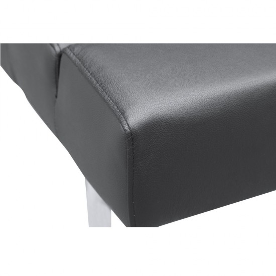 Fine Mod Imports Classic Leather Bench 2 Seater, Black