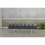 Fine Mod Imports Classic Leather Bench 2 Seater, Black