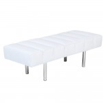 Fine Mod Imports Classic Leather Bench 2 Seater, White