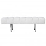 Fine Mod Imports Classic Leather Bench 2 Seater, White