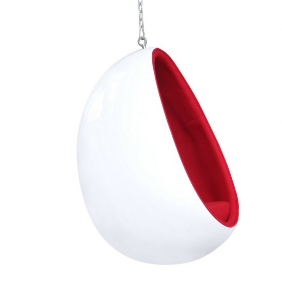 Fine Mod Imports Egg Hanging Chair, White