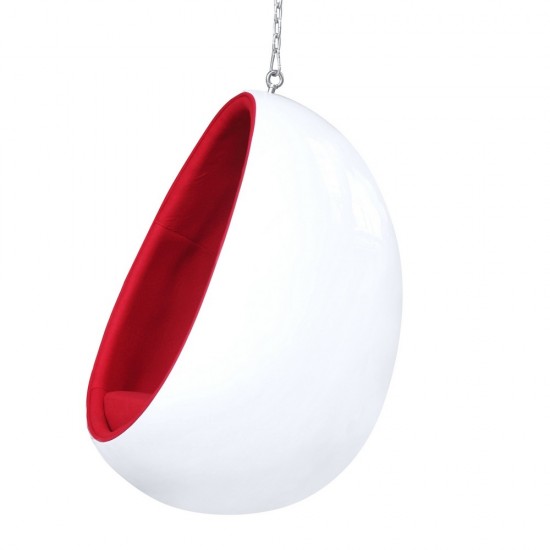 Fine Mod Imports Egg Hanging Chair, White