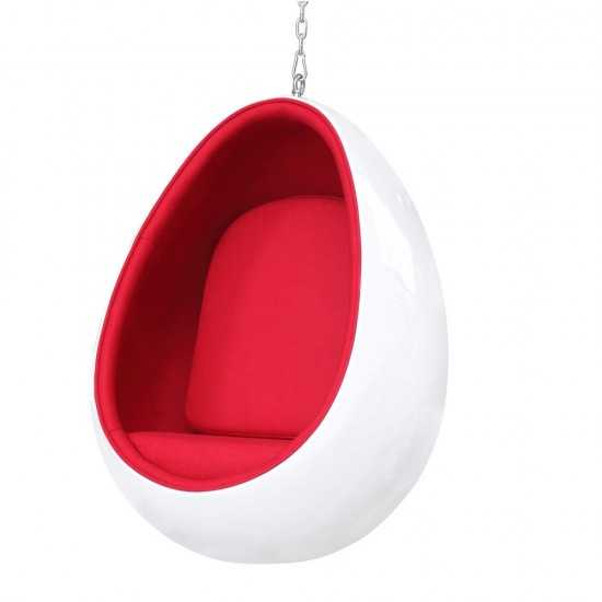 Fine Mod Imports Egg Hanging Chair, White