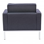 Fine Mod Imports Button Arm Chair in Wool, Gray