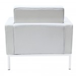 Fine Mod Imports Button Arm Chair in Wool, White