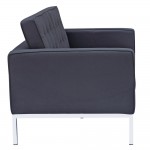 Fine Mod Imports Button Loveseat in Wool, Black