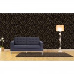 Fine Mod Imports Button Loveseat in Wool, Black