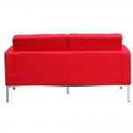 Fine Mod Imports Button Loveseat in Wool, Red