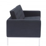 Fine Mod Imports Button Sofa in Wool, Black