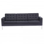 Fine Mod Imports Button Sofa in Wool, Black