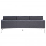 Fine Mod Imports Button Sofa in Wool, Gray