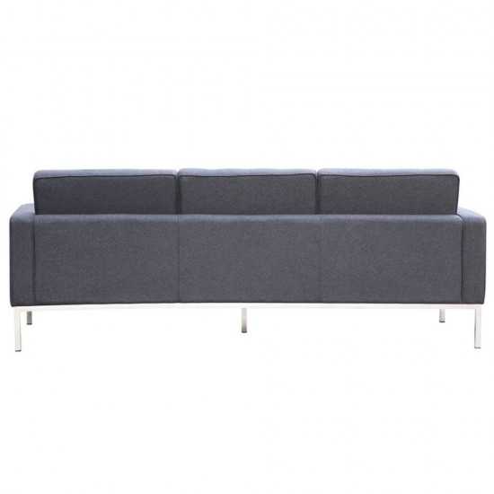 Fine Mod Imports Button Sofa in Wool, Gray