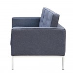 Fine Mod Imports Button Sofa in Wool, Gray