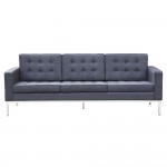 Fine Mod Imports Button Sofa in Wool, Gray