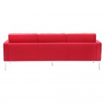 Fine Mod Imports Button Sofa in Wool, Red