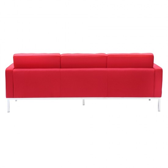 Fine Mod Imports Button Sofa in Wool, Red